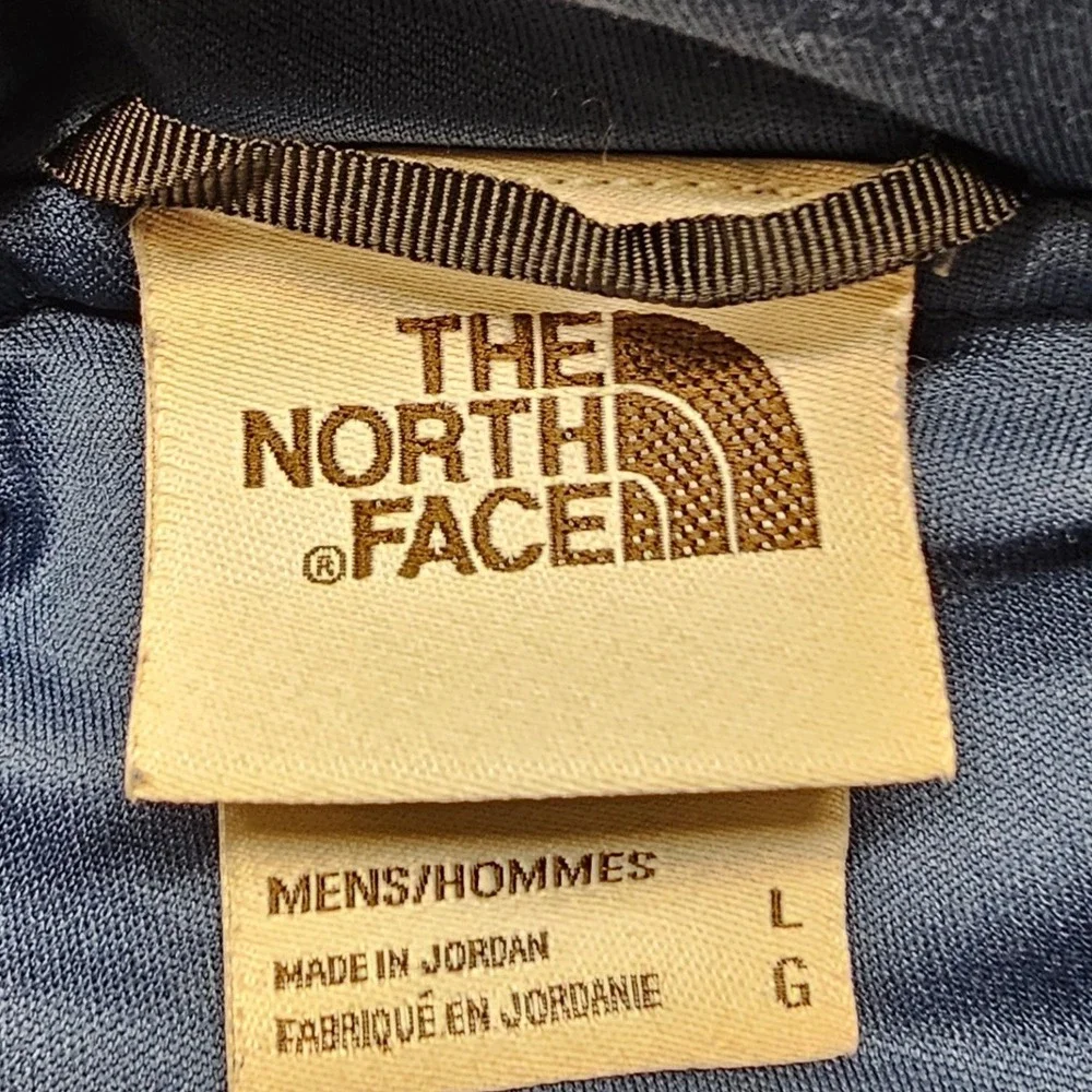 The North Face 1/4 Snap Pullover Jacket Mens L Blue Gray Lightweight Long Sleeve